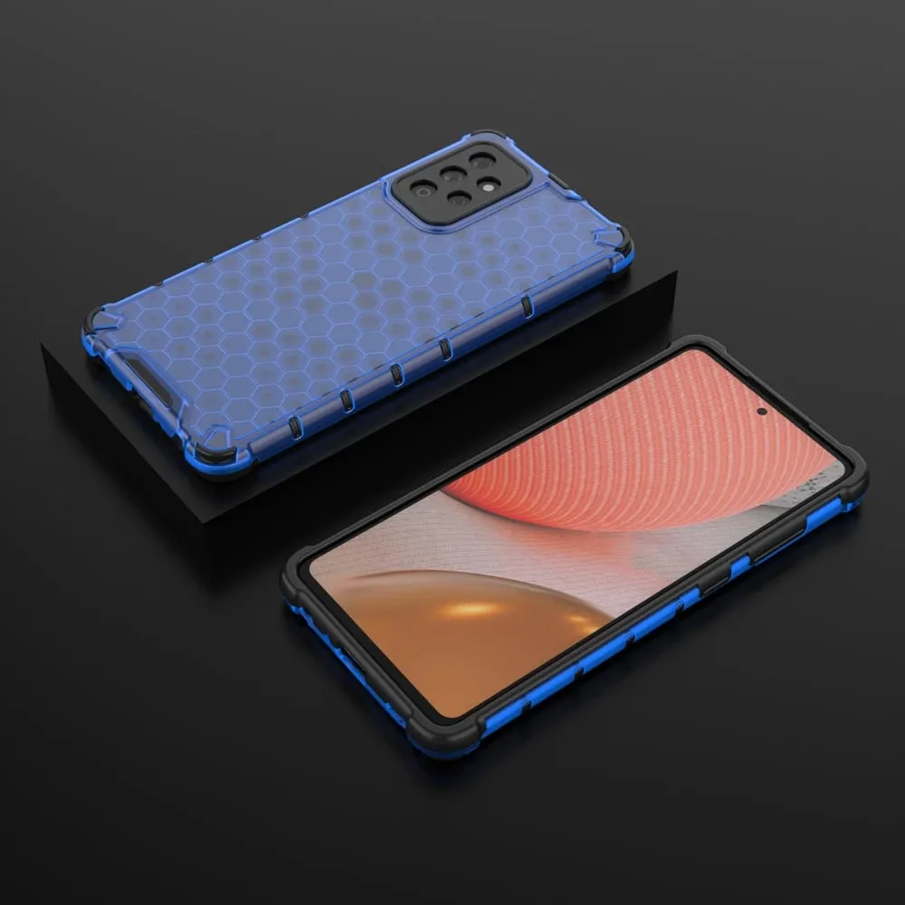Mbështjellës Hurtel Honeycomb Case për Samsung Galaxy A72 4G, Blu - 13