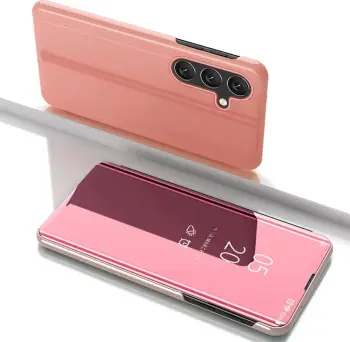 Mbështjellës Hurtel për Samsung Galaxy S25, Clear View Case, Rozë
