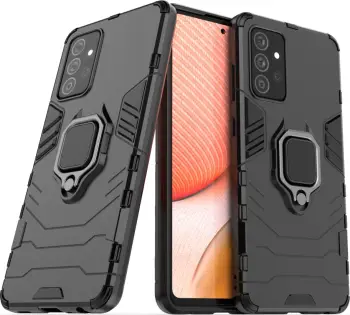 Mbështjellës Hurtel Ring Armor për Samsung Galaxy A72 4G, me këmbalec, i zi