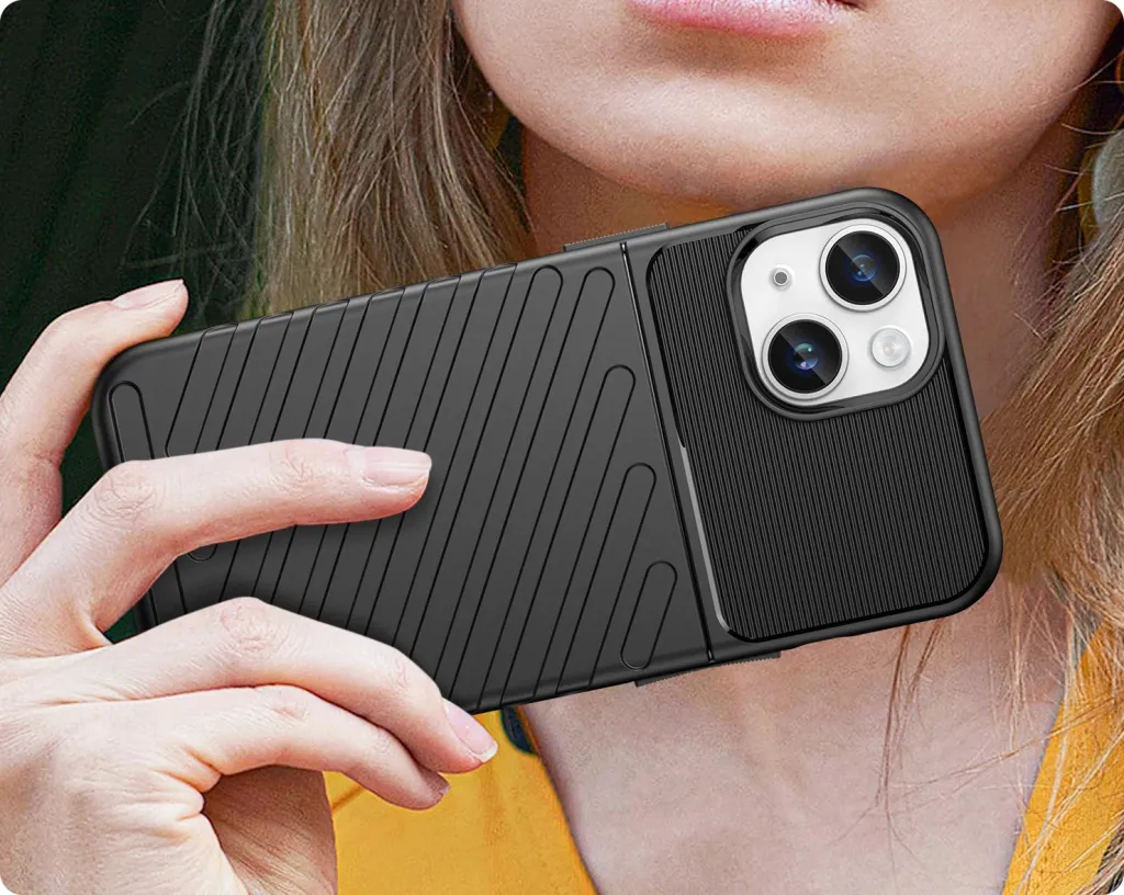 Mbështjellës Hurtel Carbon Case për iPhone 14 Plus, i zi - 5