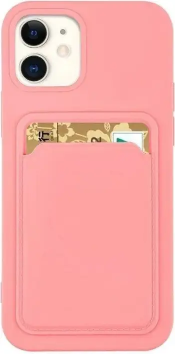 Mbrojtëse silikoni telefoni Hurtel Card Case për Samsung Galaxy A73, xhep për kartela, rozë