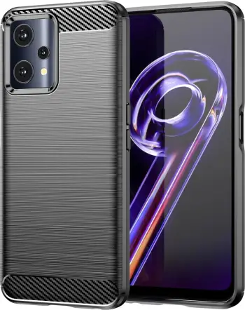 Mbrojtëse telefoni Hurtel Carbon Case Realme 9 Pro Plus, fleksibile TPU, e zezë
