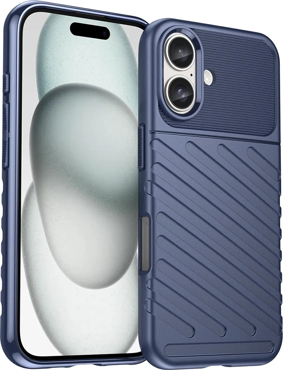 Mbështjellës Hurtel Thunder Case për iPhone 16, silikon, i zi - 1