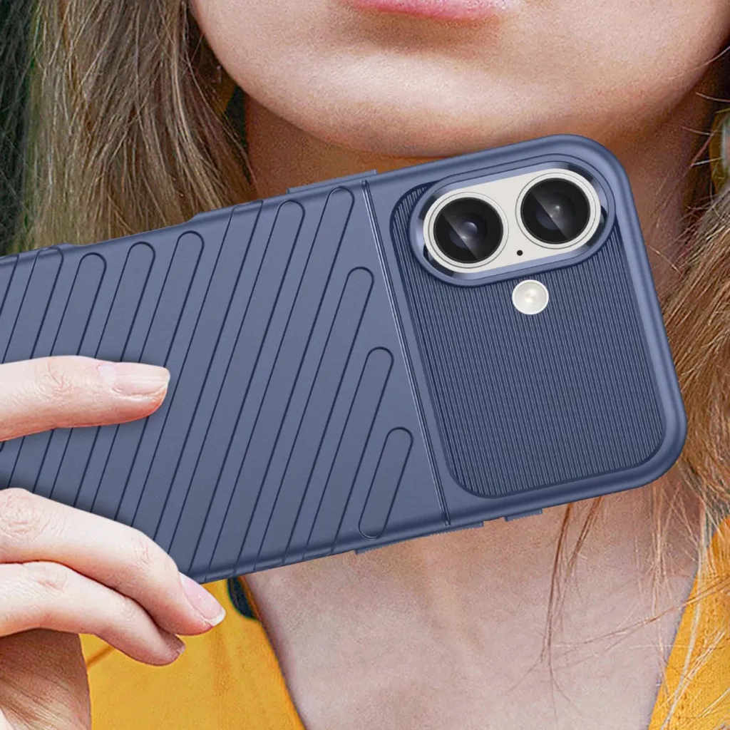 Mbështjellës Hurtel Thunder Case për iPhone 16, silikon, i zi - 5