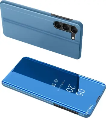 Mbështjellës Hurtel Clear View Case për Samsung Galaxy S23+, me kapak, blu
