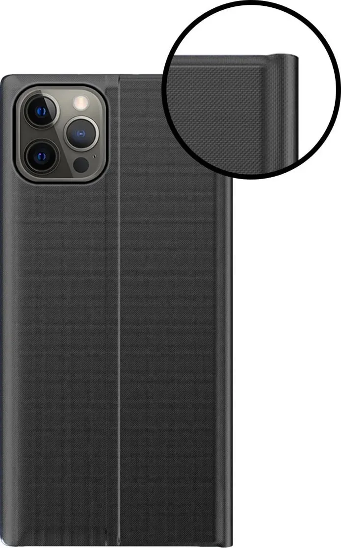 Mbështjellës Hurtel Sleep Case Bookcase me smart window për iPhone 13, kaltër - 3