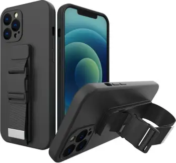 Mbështjellës Hurtel për iPhone 12 mini, me litar, i zi
