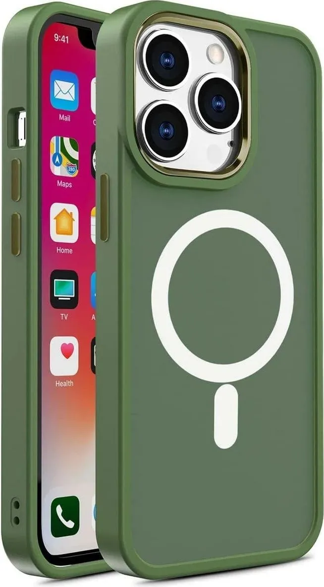 Mbështjellës Hurtel Color Matte Case për iPhone 14 Plus, MagSafe, i gjelbër - 1