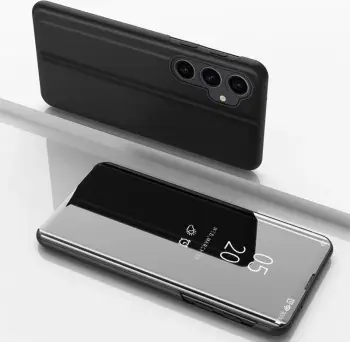Mbështjellës Hurtel Clear View Case për Samsung Galaxy S23 FE, me kapak, e zezë
