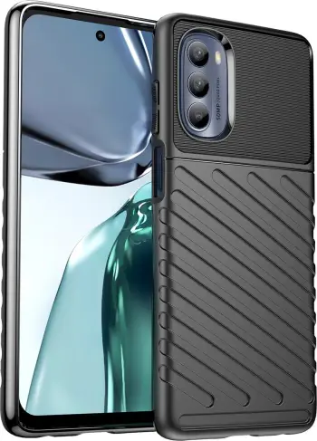 Mbështjellës telefoni Hurtel Thunder Case për Motorola Moto G62 5G, silikon i blinduar, i zi
