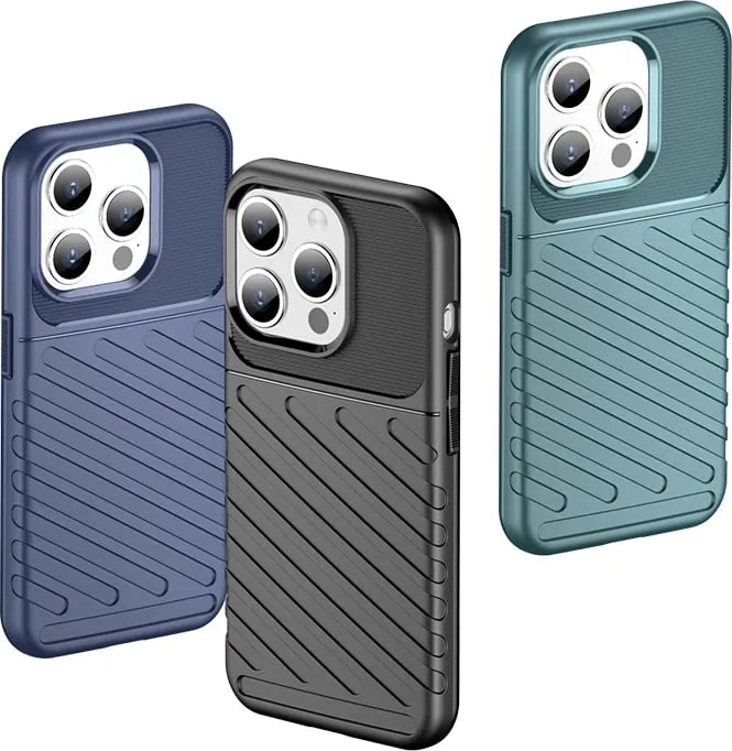 Mbështjellës Hurtel Thunder Case për iPhone 15, TPU, zi - 7