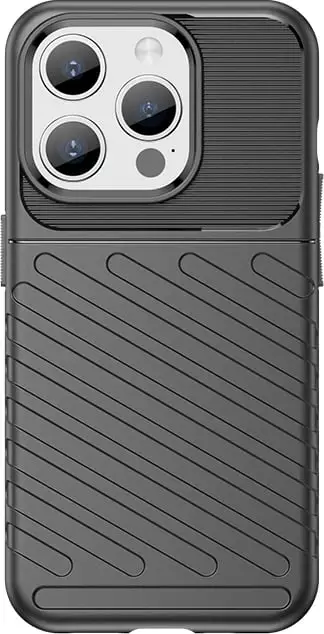 Mbështjellës Hurtel Thunder Case për iPhone 15, TPU, zi