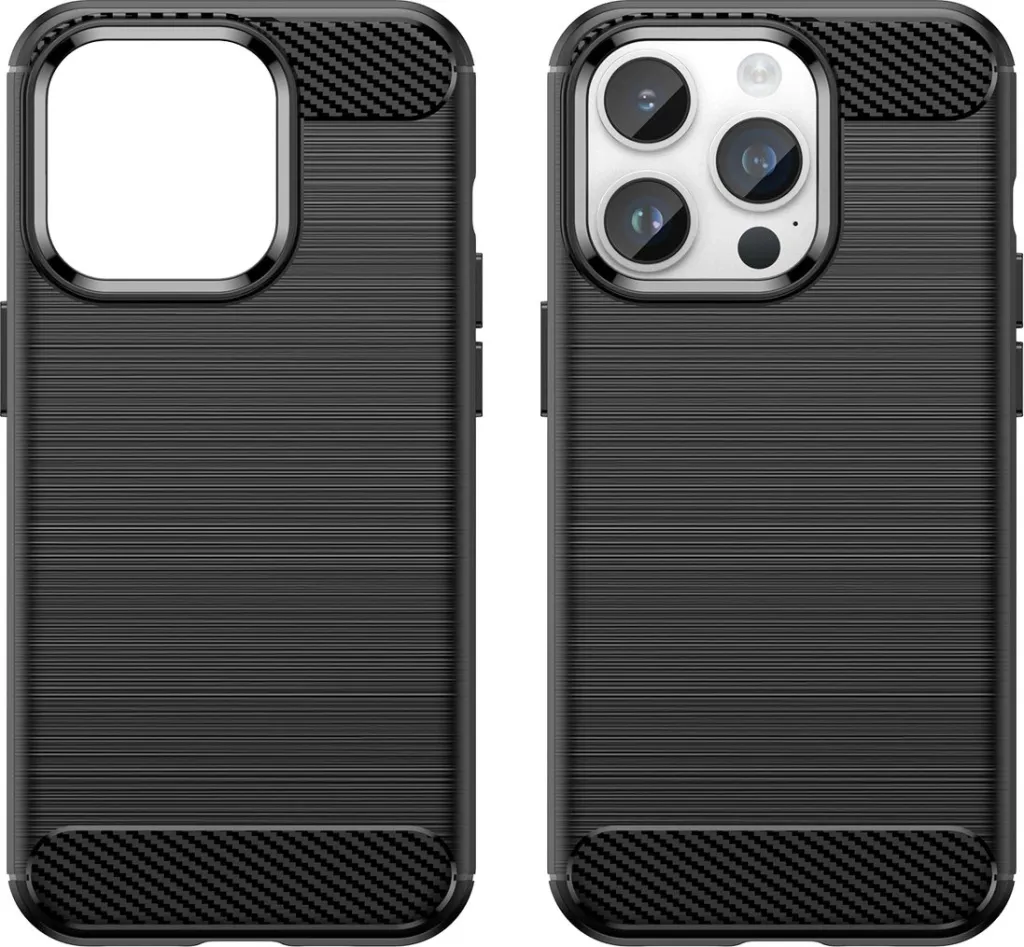Mbështjellës Hurtel Carbon Case për iPhone 14 Pro Max, TPU, i zi - 8