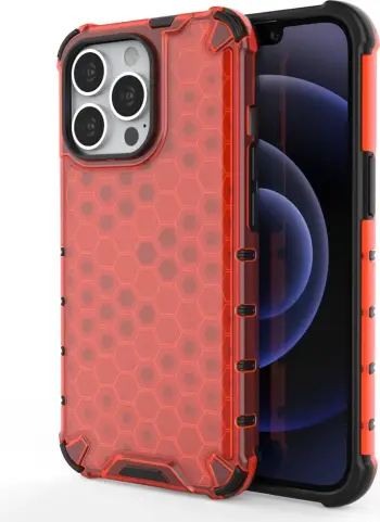 Mbështjellës Hurtel Honeycomb për iPhone 13 Pro, i kuq