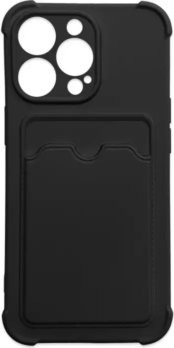 Mbështjellës Hurtel Card Armor për Samsung Galaxy A22, silikon, xhep për kartela, i zi