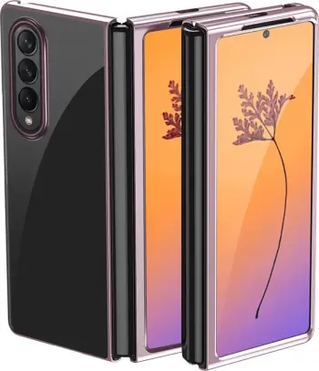 Mbrojtëse telefoni Hurtel Plating Case Samsung Galaxy Z Fold 4, kornizë metalike, rozë