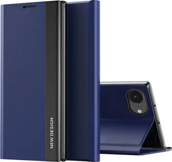 Mbështjellës Hurtel Sleep Case Pro për iPhone 16e me kapak dhe qëndrim, kaltër