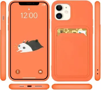 Mbështjellës Hurtel Card Case për iPhone 11 Pro, silikon, me hapësirë për kartela, korale