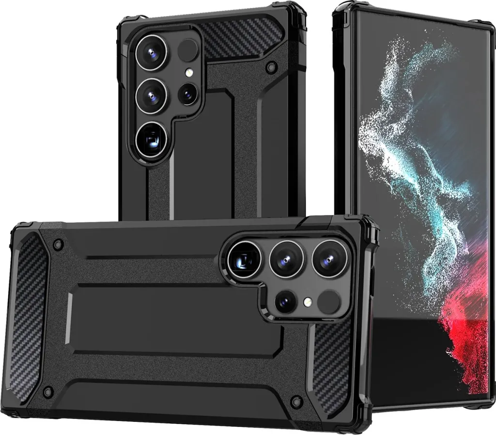Mbështjellës Hybrid Armor Hurtel për Xiaomi Redmi Note 14 Pro+ 5G, i zi - 1
