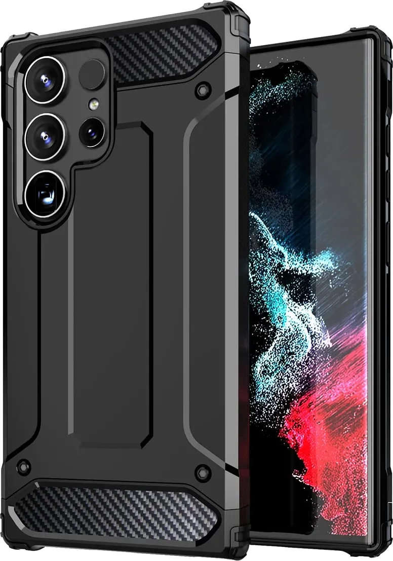 Mbështjellës Hybrid Armor Hurtel për Xiaomi Redmi Note 14 Pro+ 5G, i zi - 2