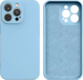 Mbështjellës silikoni Hurtel për iPhone 14 Plus, i kaltër i çelët