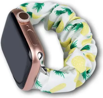 Rrip tekstili për Apple Watch Hurtel, për seri 1-9 & SE, 38/40/41mm, ananas, Bardhë