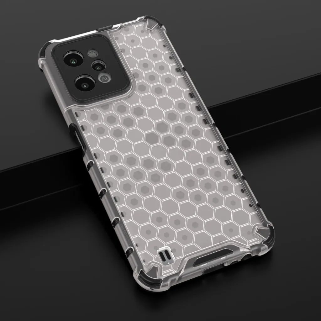 Mbështjellës Hurtel Honeycomb për Realme C31, Transparent - 20