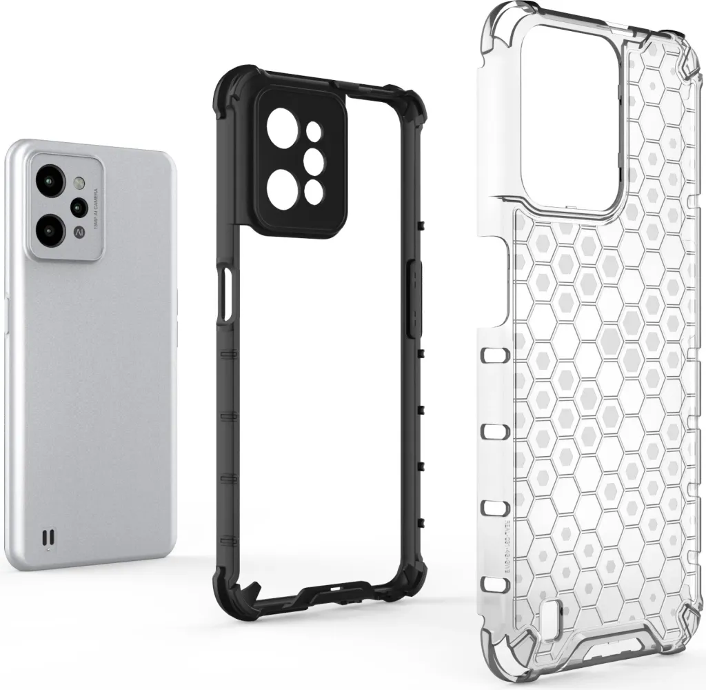 Mbështjellës Hurtel Honeycomb për Realme C31, Transparent - 5