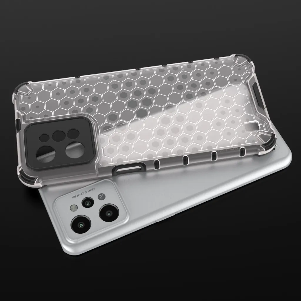 Mbështjellës Hurtel Honeycomb për Realme C31, Transparent - 8