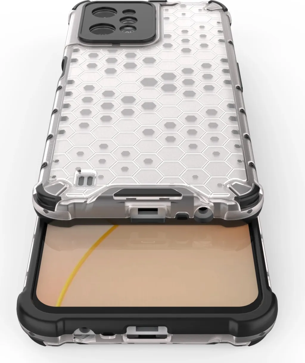 Mbështjellës Hurtel Honeycomb për Realme C31, Transparent - 9
