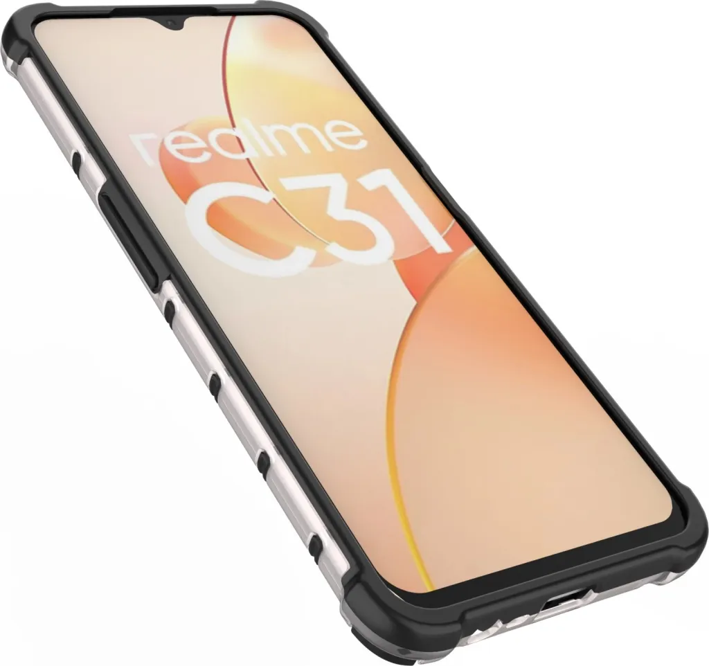 Mbështjellës Hurtel Honeycomb për Realme C31, Transparent - 10