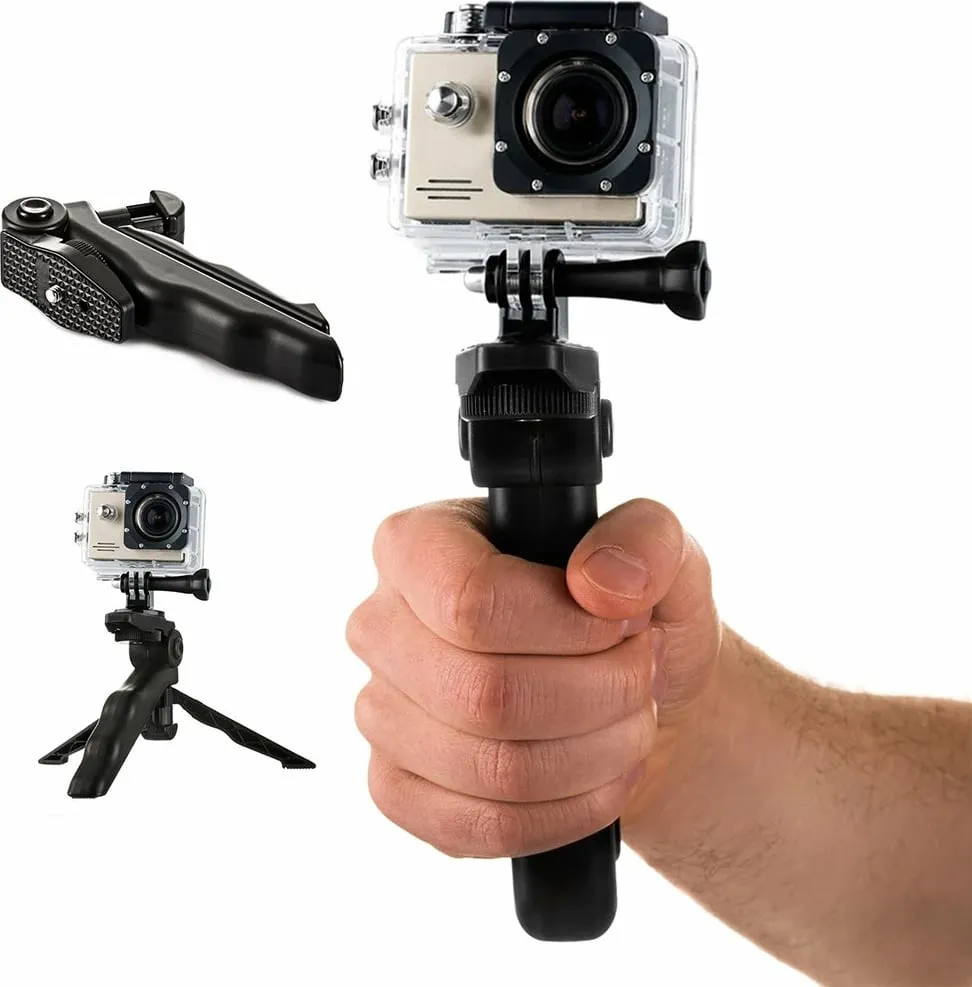 Mbajtëse dore me mini tripod për GoPro SJCAM, Hurtel, e zezë - 1