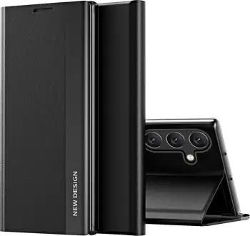 Mbështjellës Hurtel Sleep Case Pro për Samsung Galaxy A36, me kapak dhe qëndrim, e zezë