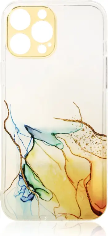 Futrollë telefoni Hurtel Marble Case për iPhone 13 Pro Max, xhel silikoni, dizajn mermeri, portokalli
