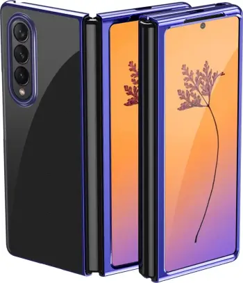 Kapak telefoni Hurtel Plating Case Samsung Galaxy Z Fold 4, kornizë metalike, blu