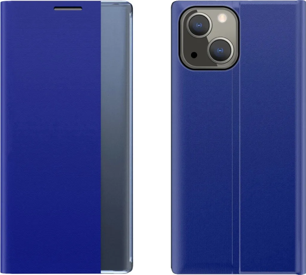 Mbështjellës Hurtel Sleep Case me smart window për iPhone 13 mini, kaltër - 1