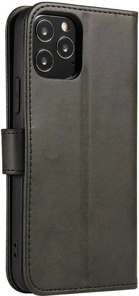 Mbulesë magnetike Hurtel për Motorola Moto E32, tip book case me qëndrim, e zezë - 3
