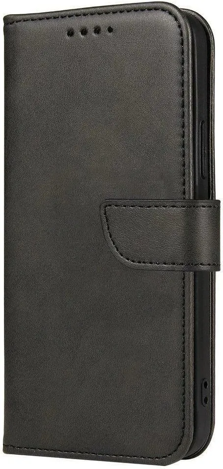 Mbulesë magnetike Hurtel për Motorola Moto E32, tip book case me qëndrim, e zezë - 4