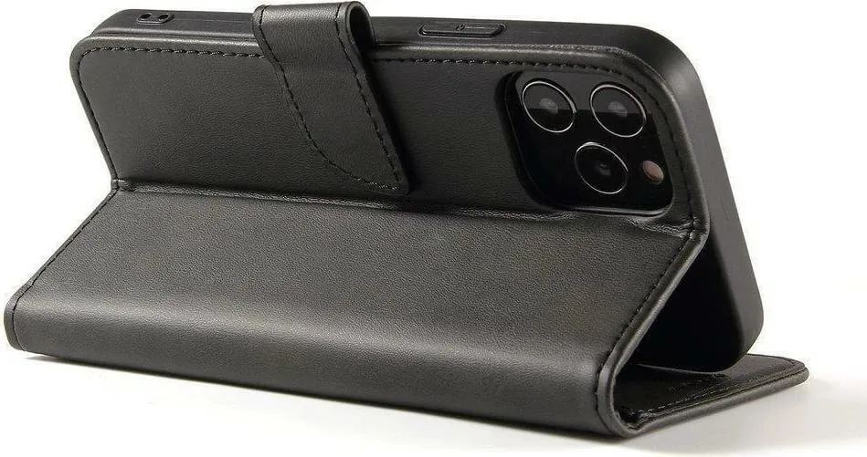 Mbulesë magnetike Hurtel për Motorola Moto E32, tip book case me qëndrim, e zezë - 5