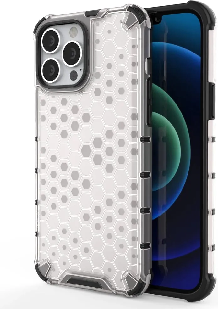 Mbështjellës Hurtel Honeycomb për iPhone 13 Pro Max, transparent - 1