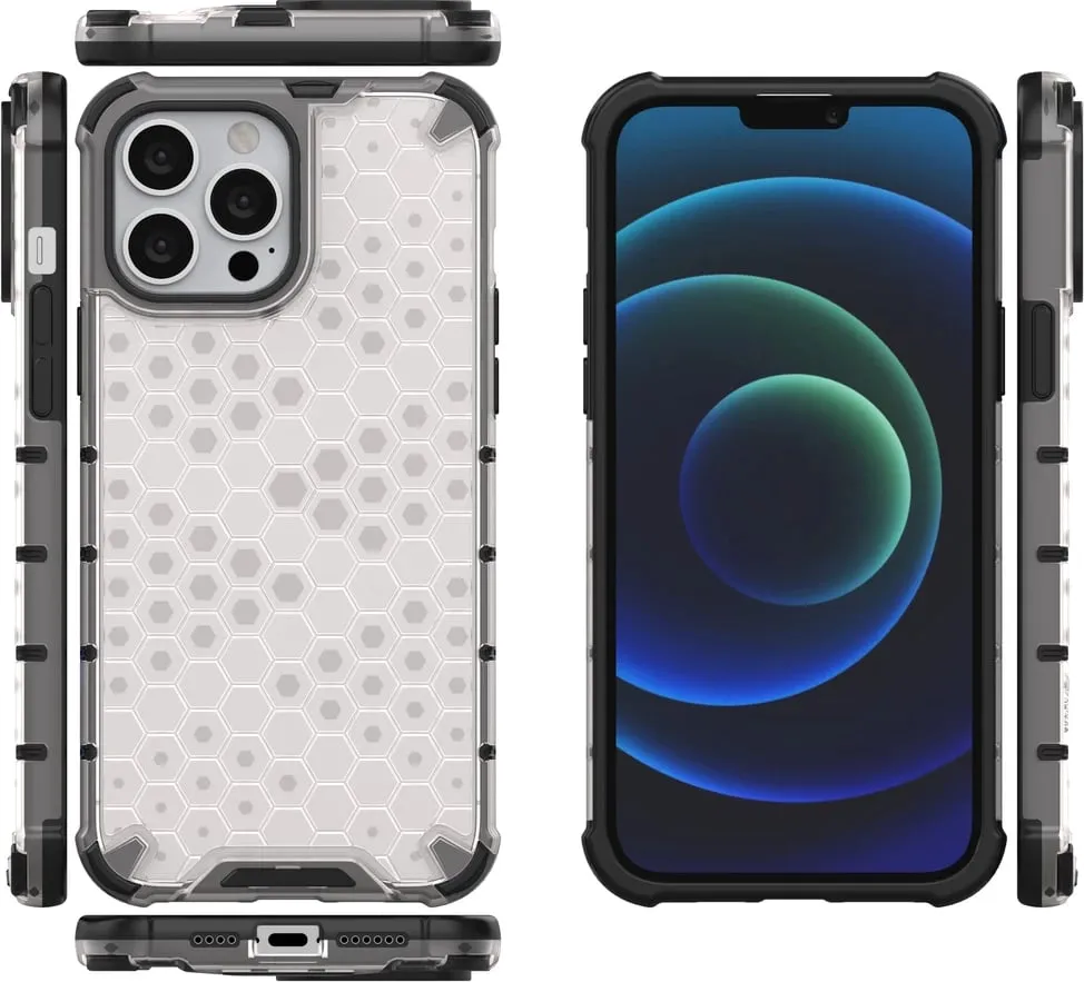 Mbështjellës Hurtel Honeycomb për iPhone 13 Pro Max, transparent - 2