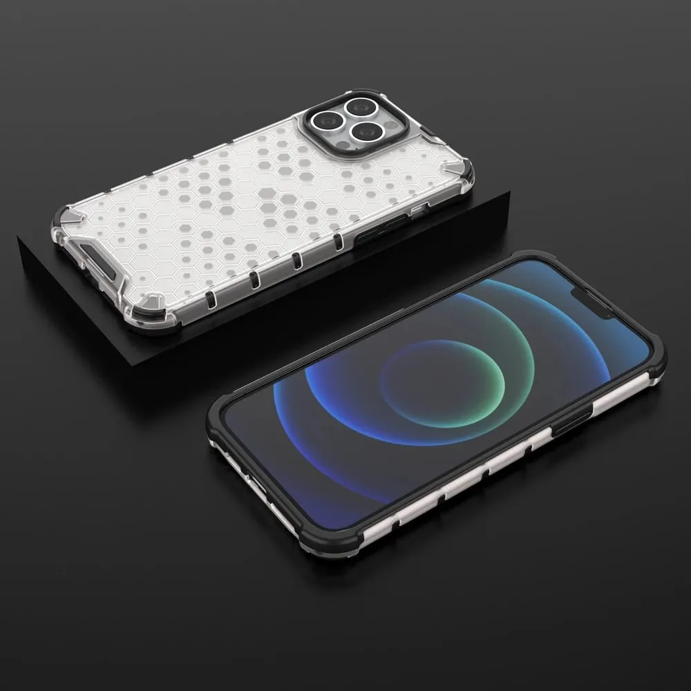 Mbështjellës Hurtel Honeycomb për iPhone 13 Pro Max, transparent - 13