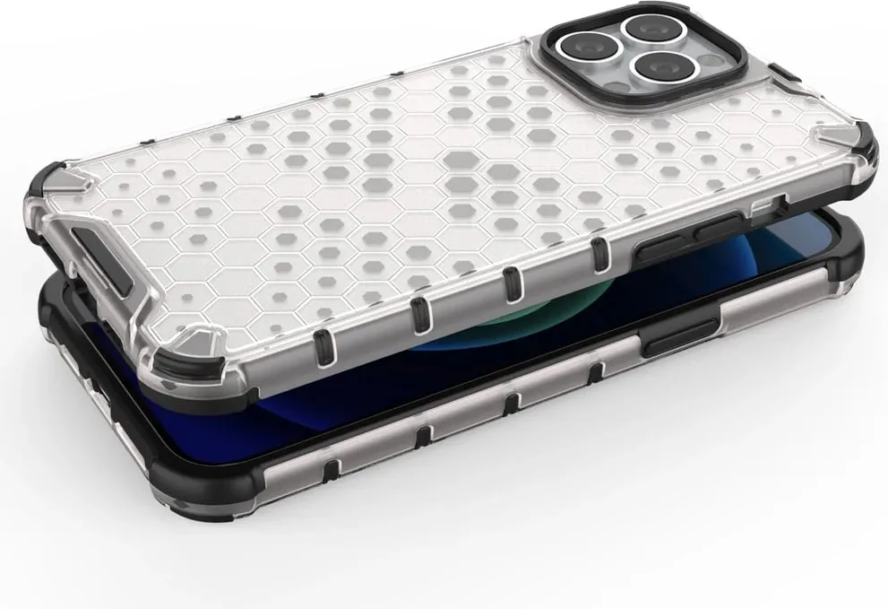 Mbështjellës Hurtel Honeycomb për iPhone 13 Pro Max, transparent - 4
