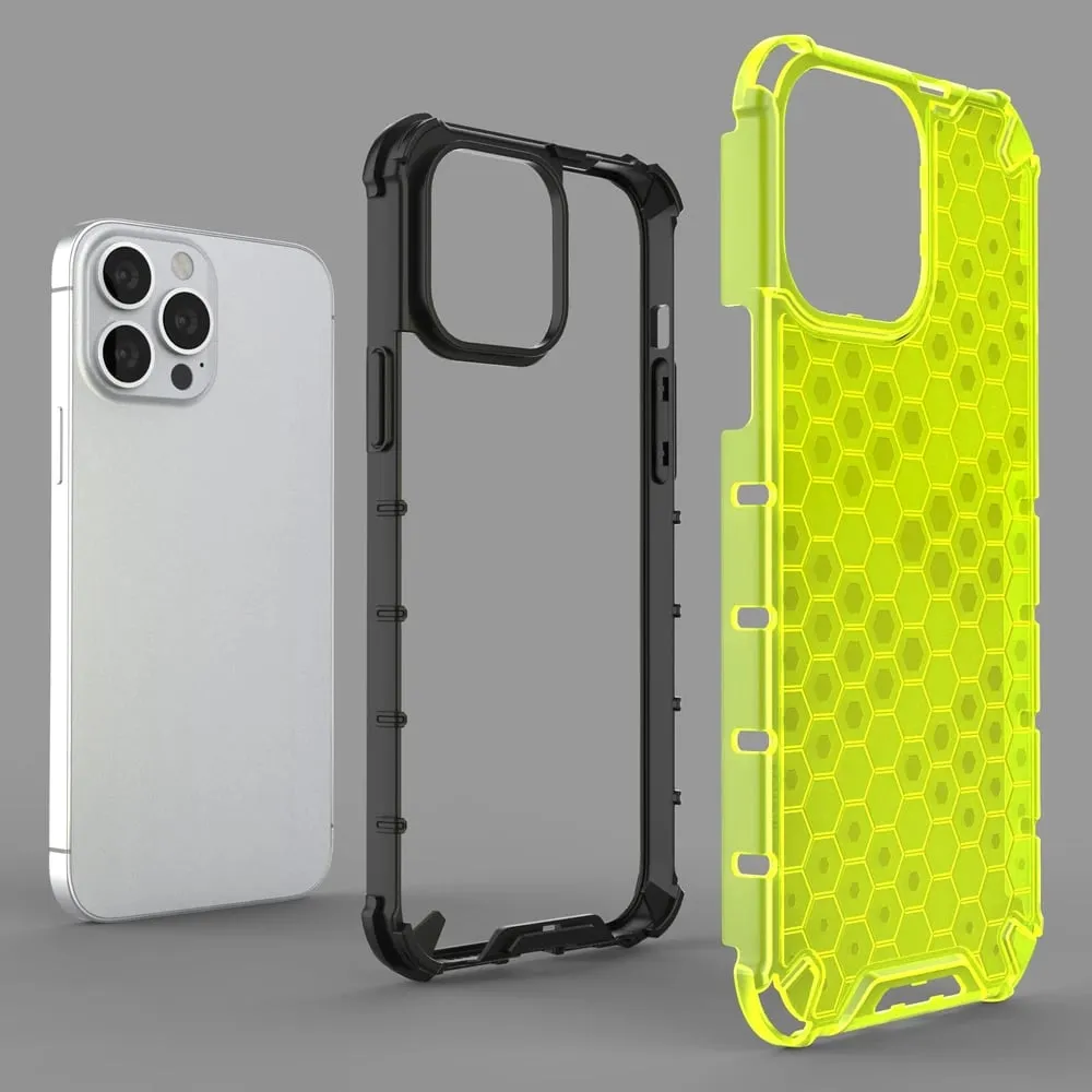 Mbështjellës Hurtel Honeycomb për iPhone 13 Pro Max, transparent - 6