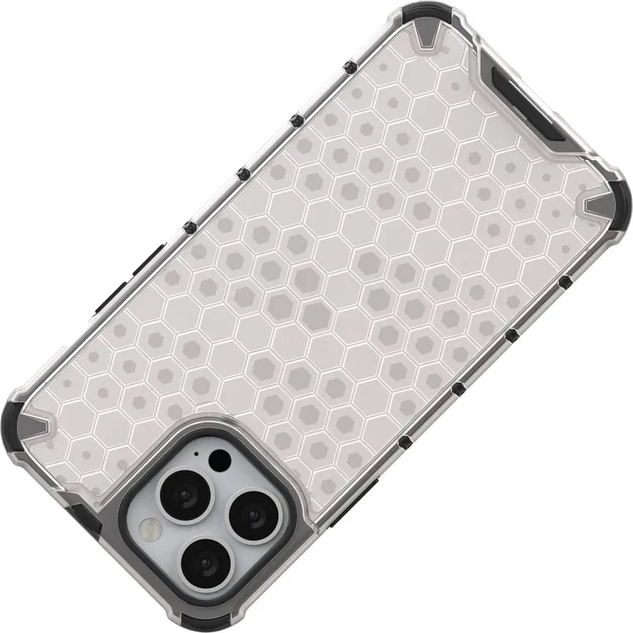 Mbështjellës Hurtel Honeycomb për iPhone 13 Pro Max, transparent - 7