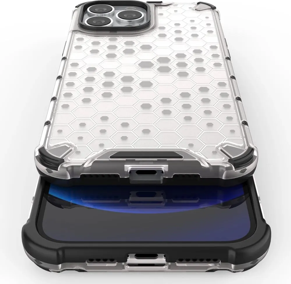 Mbështjellës Hurtel Honeycomb për iPhone 13 Pro Max, transparent - 10