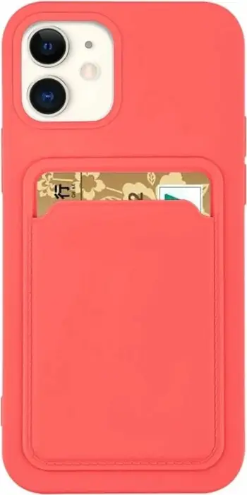 Mbështjellës Hurtel Card Case për iPhone 12 Pro Max, silikon, me xhep për kartela, koral