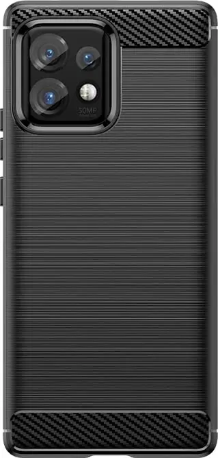 Mbështjellës Hurtel Carbon Case për Motorola Edge 40 Pro, silikon, i zi