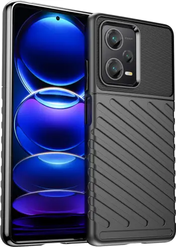 Mbulesë telefoni Hurtel Thunder Case për Xiaomi Redmi Note 12 Pro+, silikon i blinduar, e zezë