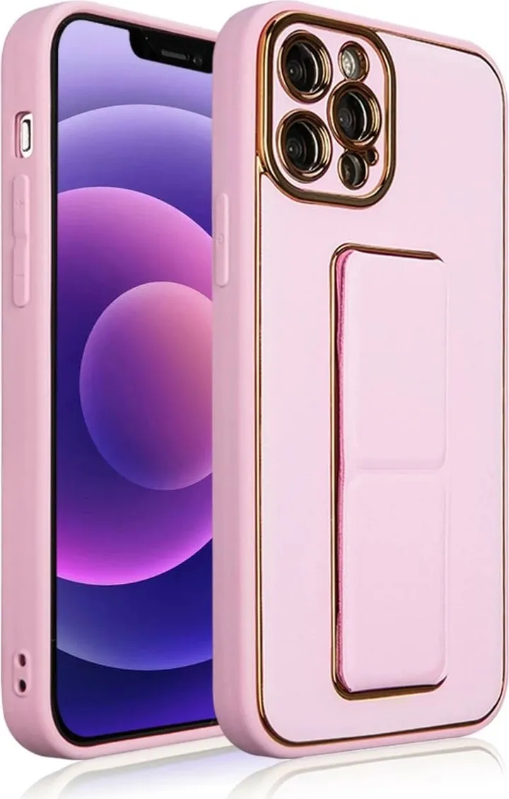 Mbështjellës Hurtel Kickstand Case për iPhone 13 Pro Max, me qëndrim, rozë - 2
